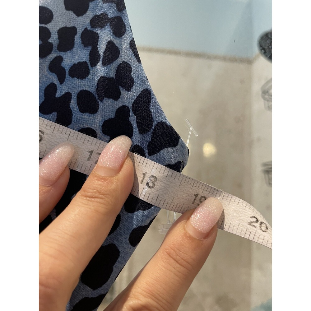 Cache Blue Leopard Print Gold Scroll Jersey Knit Bodycon Cocktail Dress 2 XS - Picture 10 of 11
